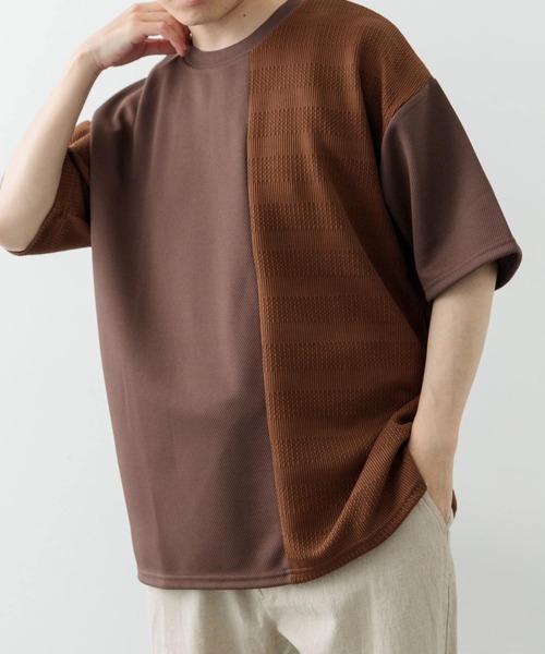 ITEMS URBANRESEARCH tシャツ クルーネックジャカード切替