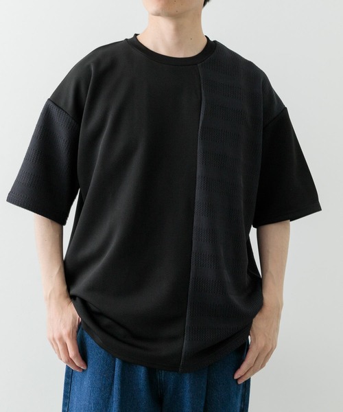 ITEMS URBANRESEARCH tシャツ クルーネックジャカード切替