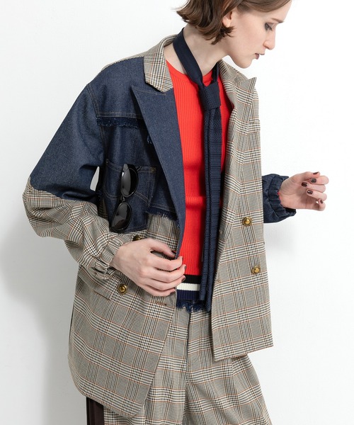 user_4ebeb411 　AULA AILA別注デニムコンビジャケット user_4ebeb411 様専用 AULA AILA別注デニムコンビジャケット