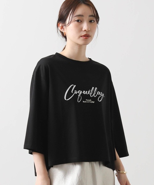 Gready Brilliant tシャツ ロゴ袖スリット7分カットソー