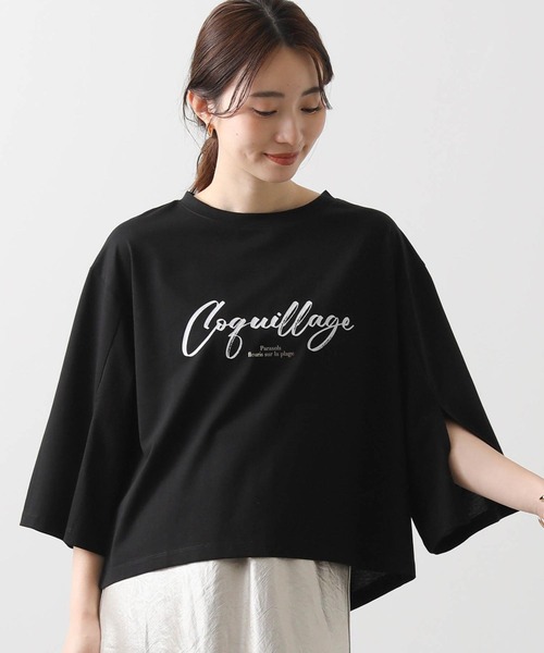 Gready Brilliant 半袖 カットソー レース ブラック Gready Brilliant tシャツ 袖3Dレースロゴカットソー