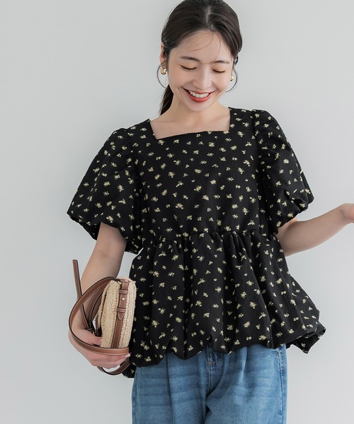 ブラウス シャツ バルーンシャツ レディース 楽天市場】【店内全品20％OFFクーポン】8/11 1:59まで□襟付ヘム
