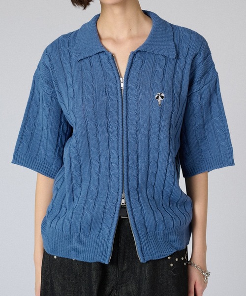 ONCILY シャツ DOUBLE-ZIP KNIT SHIRT / ダブルジップニット
