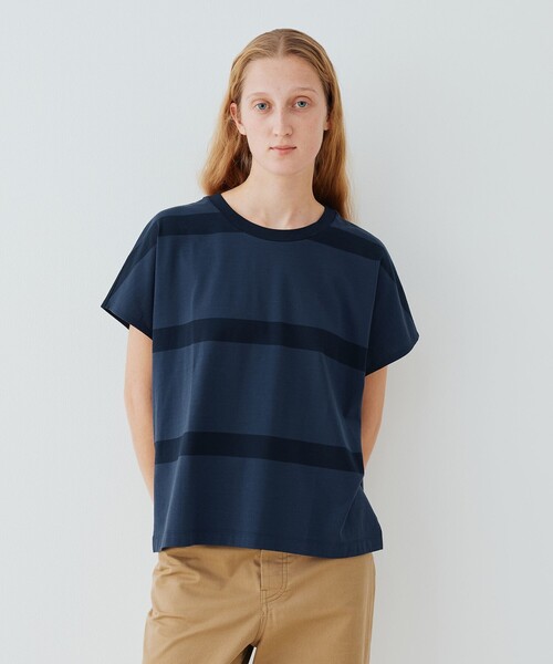 tシャツ ファインコットン ワイドクルーネックプルオーバー レディース GALERIE VIE tシャツ ファインコットン ワイドクルーネックプル