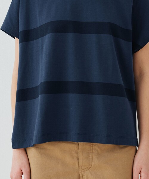 tシャツ ファインコットン ワイドクルーネックプルオーバー レディース GALERIE VIE tシャツ ファインコットン ワイドクルーネックプル