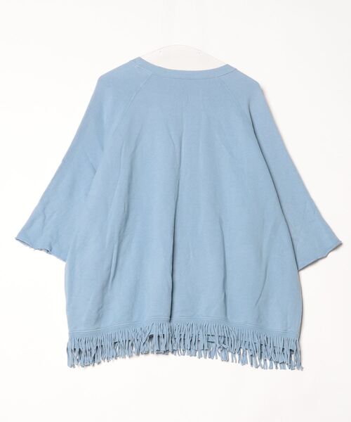 「YOUNG&OLSEN The DRYGOODS STORE」 フリンジスウェットカットソー FREE ブルー レディース_画像2