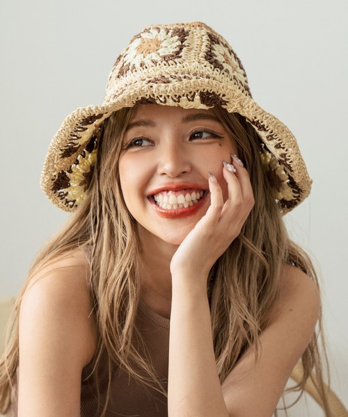 anap mimpi（アナップミンピ） 帽子 ハット ワイヤー入り フラワー