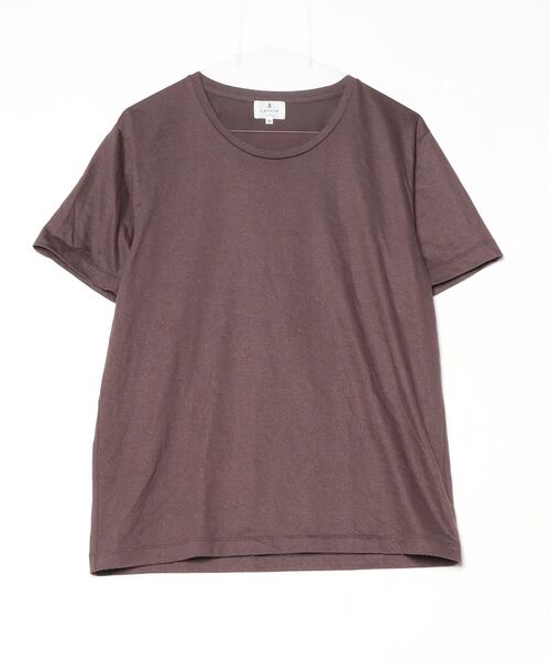 「LANVIN en Bleu」 半袖Tシャツ 50 ブラウン レディース | LANVIN en Bleu