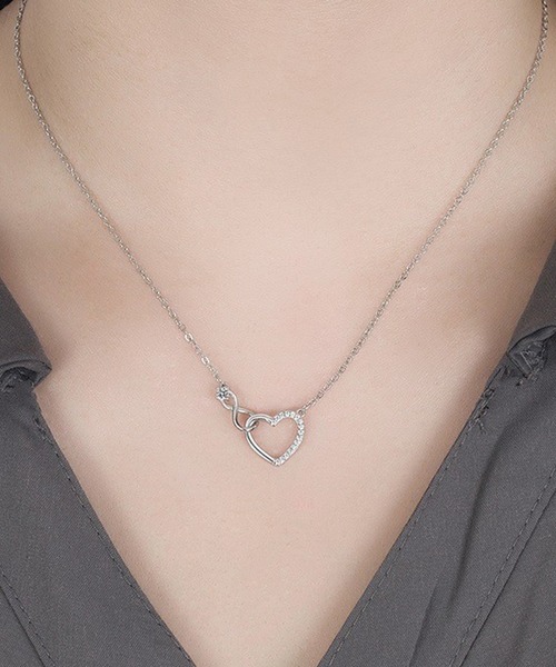 Blanc de Blue ネックレス オープンハート×インフィニティモチーフ