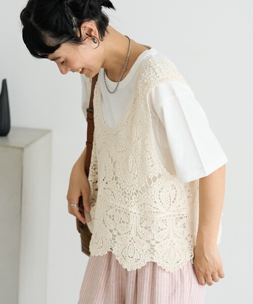 【未使用品】Ameri レースビスチェ FREAK'S STORE tシャツ 「セットアイテム」レースベスト Tシャツ