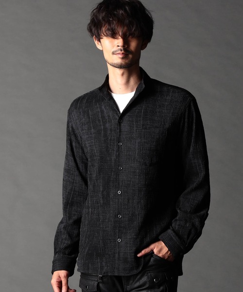 ニコルクラブフォーメン（NICOLE CLUB FOR MEN）/ハイテンションショートスタンドカラーシャツ NICOLE CLUB FOR MEN（ニコルクラブフォーメン） シャツ ハイ