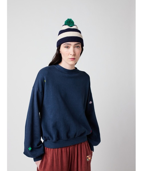トレーナー スウェット Navy relaxed sweatshirt レディース
