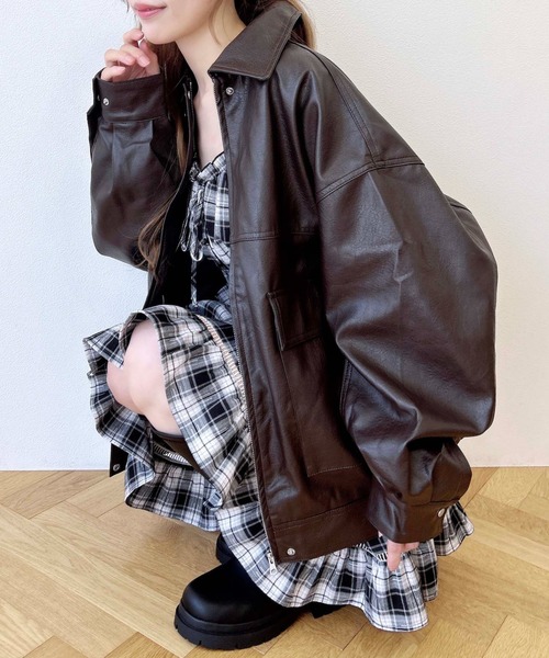 INGNI（イング） ブルゾン アウター 「WEB限定」フェイクレザーBIG