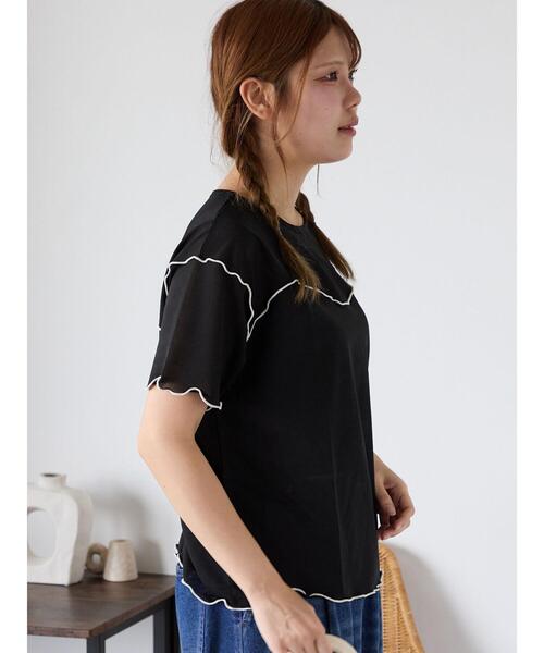 新品タグ付き✨エヘカソポ　ハーフジップ袖シアーカットソー　ブラック フリーサイズ トップスのセール・アウトレット｜ehka sopo（エヘカソポ）のOUTLET