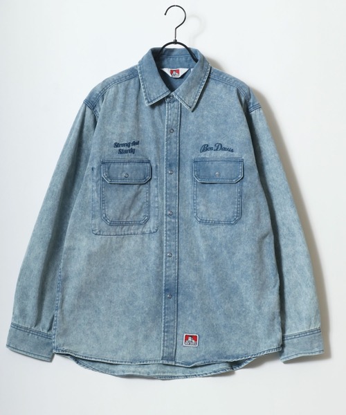 BEN DAVIS（ベンデイビス） シャツ BLEACHED TWILL EMB SHIRT/オーバー