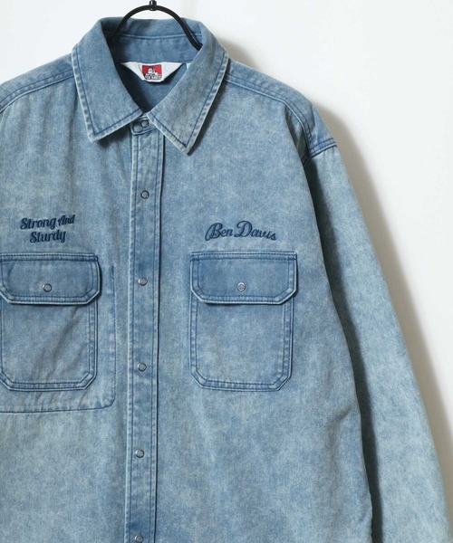 BEN DAVIS（ベンデイビス） シャツ BLEACHED TWILL EMB SHIRT/オーバー