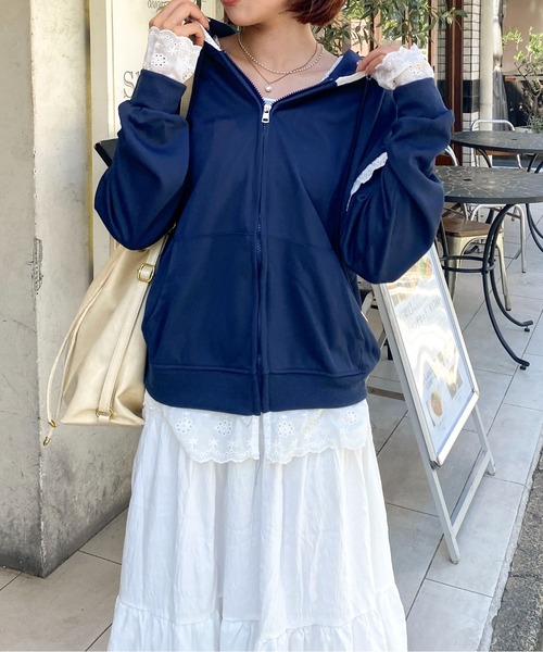 限定お値下げ！パーカー　スウェット　バックフリル パーカー フードフリル仕様ZIPパーカー レディース : ZOZOTOWN Yahoo