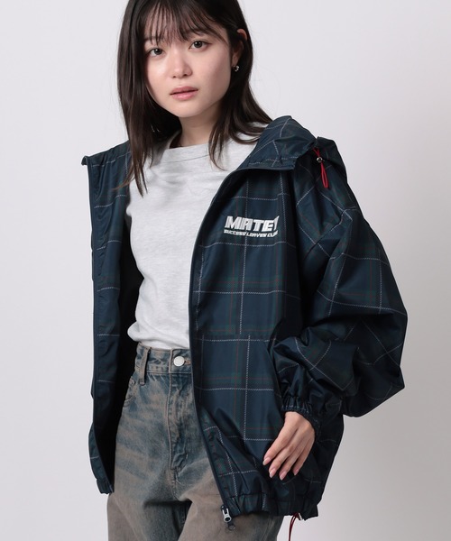 ブルゾン ジャンバー 「82」チェック フードショートブルゾン/ワン