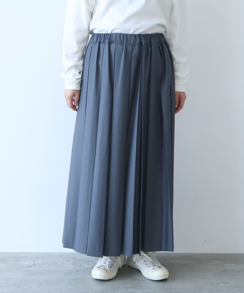 bulle de savon（ビュルデサボン） ロング スカート T/R 太巾プリーツ
