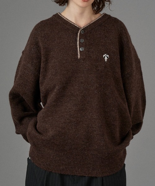 ONCILY（オンシェリー） セーター ニット LOGO HENRY NECK KNIT / ロゴ