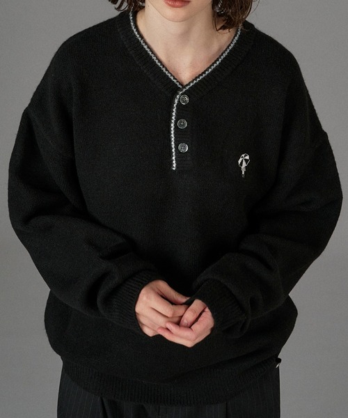ONCILY（オンシェリー） セーター ニット LOGO HENRY NECK KNIT / ロゴ