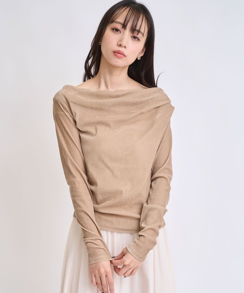 NOELA(ノエラ) tシャツ 「新色追加」ベロアドレープトップス NOELA(ノエラ) tシャツ 「新色追加」ベロアドレープトップス