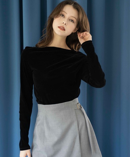 NOELA（ノエラ） tシャツ 「新色追加」ベロアドレープトップス