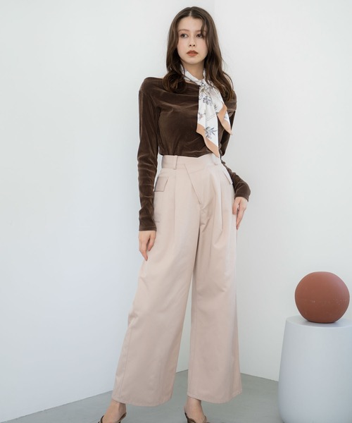 NOELA（ノエラ） tシャツ 「新色追加」ベロアドレープトップス