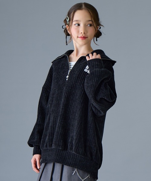 BISKEE トレーナー 衿付きハーフジッププルオーバー キッズ 子供服
