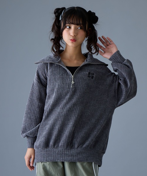 BISKEE トレーナー 衿付きハーフジッププルオーバー キッズ 子供服