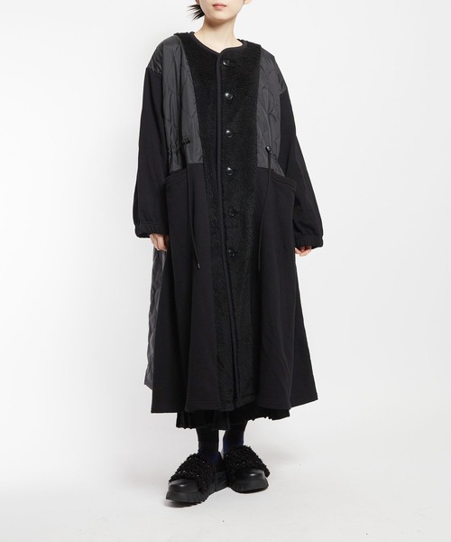 美品✨EMPORIO ARMANI ロングコート 黒 キルティング 着丈約95㎝ gomme（ゴム） コート アウター アーミーキルト ロングコート