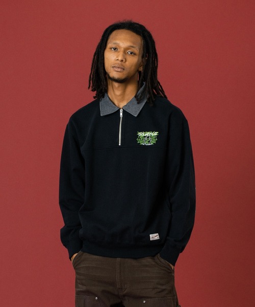 ☆Zipper☆ XTFHZ15J3 裏起毛 ピーチリブ ハイネック ハーフジップアップ (単品)