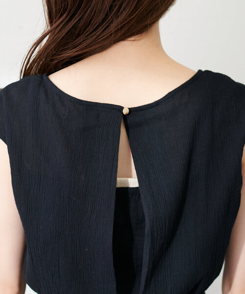 「natural couture」 ノースリーブワンピース FREE サックスブルー レディース_画像9