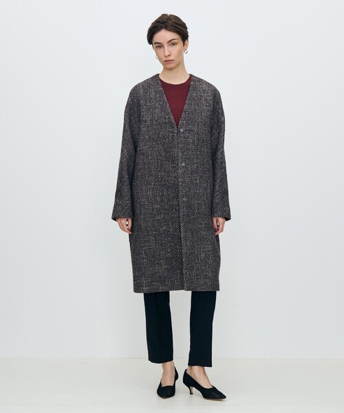 TOMORROWLAND collection ノーカラーコート コート ブークレー Vカラー