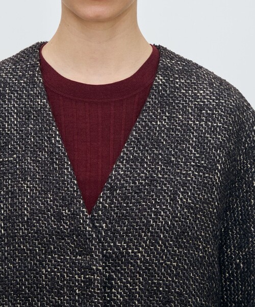 TOMORROWLAND collection ノーカラーコート コート ブークレー Vカラー