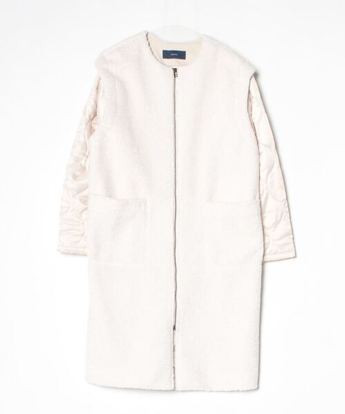 SHIPS（シップス） ノーカラーコート - ベージュ レディース