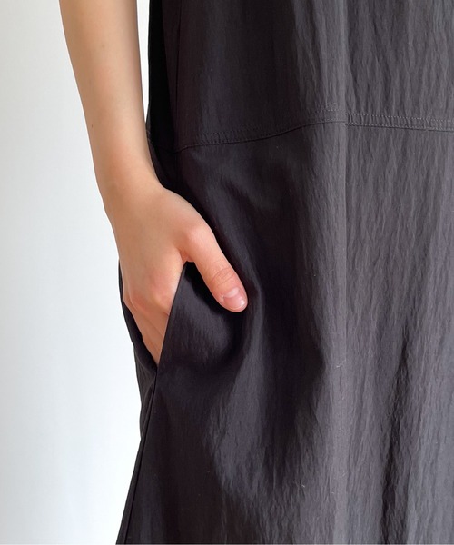 「CANAL JEAN」 「El mar」ノースリーブワンピース ONE SIZE ブラック レディース_画像3