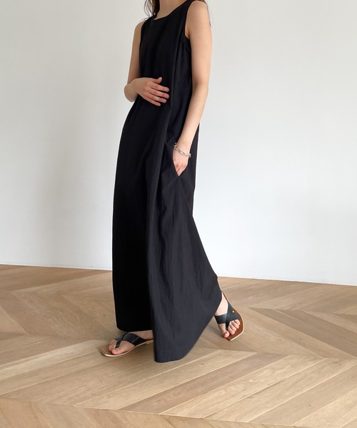 「CANAL JEAN」 「El mar」ノースリーブワンピース ONE SIZE ブラック レディース_画像5