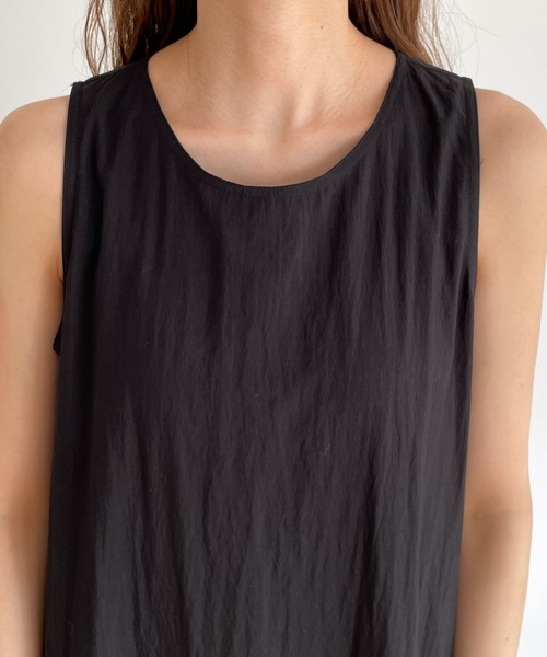 「CANAL JEAN」 「El mar」ノースリーブワンピース ONE SIZE ブラック レディース_画像6