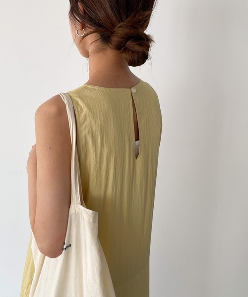 「CANAL JEAN」 「El mar」ノースリーブワンピース ONE SIZE ブラック レディース_画像7