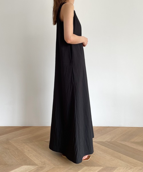 「CANAL JEAN」 「El mar」ノースリーブワンピース ONE SIZE ブラック レディース_画像8