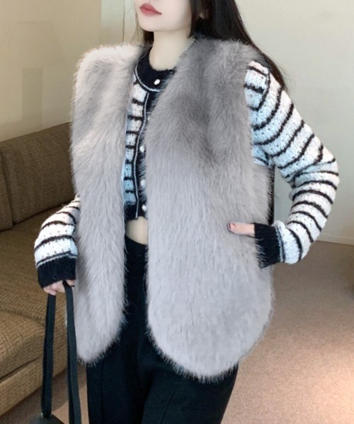 REMUR ベスト ジレ ファーベスト レディース : ZOZOTOWN Yahoo!店