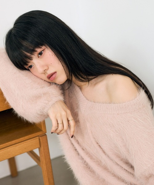 シェリエ　マルチカラーフェザーニット Heather（ヘザー） ニット セーター マルチWAYフェザーニット 620339