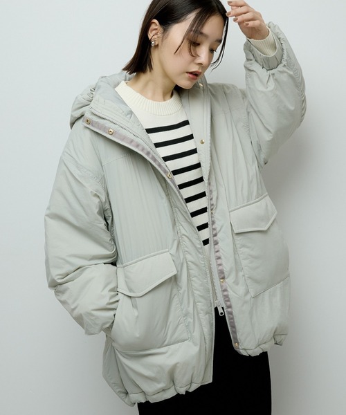 Green Parks（グリーンパークス） コート アウター フーディ中綿コート