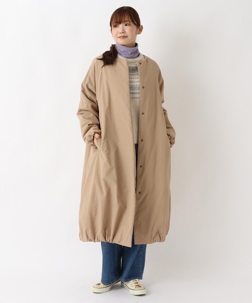 新品 CHALAYAN オーバーサイズ ノーカラーコート CLANE｜ノーカラー フレア コート 15101-0032-fn - Piu di aranciato