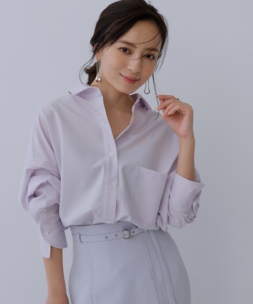 ánuans ラベンダー　シャツ アニュアンス anuans スタンダードシャツ ラベンダー