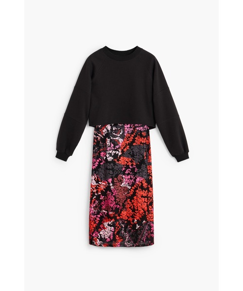 Desigual（デシグアル） ワンピース 2イン1 フローラル ロングスリーブ