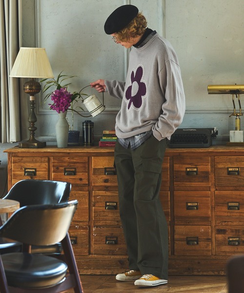 「EMMA CLOTHES」 長袖ニット M ライトグレー メンズ_画像2