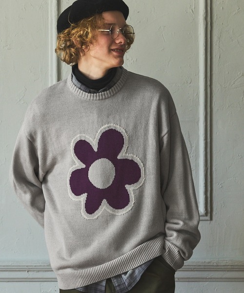 「EMMA CLOTHES」 長袖ニット M ライトグレー メンズ_画像9