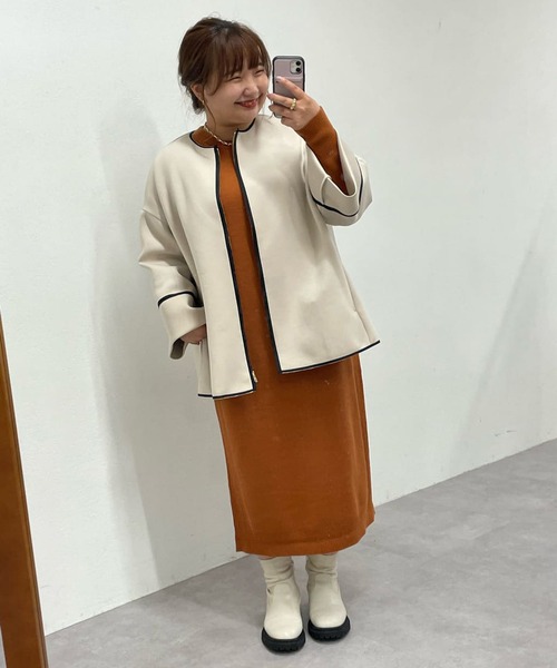 「un dix cors」 ノーカラーコート FREE ライトベージュ レディース_画像7